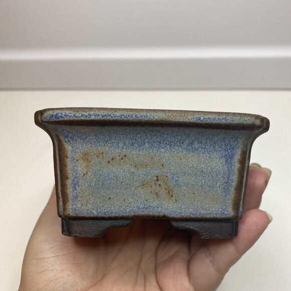 Bonsai Pot by WALSALL STUDIOS, England Crane pattern pale purple Glazed small sz - Picture 5 of 12